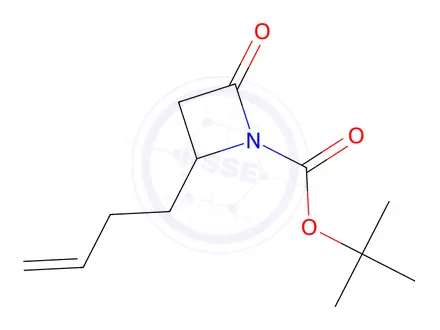 Chemical structure of (+/-)-tert-Butyl-2-but-3-en-1-yl-4-oxoazetidine-1-carboxylate