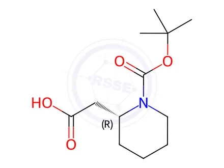 Chemical structure of (R)-(1-Boc-piperidin-2-yl)-acetic acid