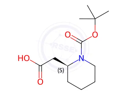 Chemical structure of (S)-(1-Boc-piperidin-2-yl)-acetic acid