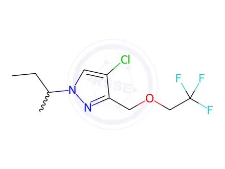 Chemical structure of 1-sec-butyl-4-chloro-3-[(2,2,2-trifluoroethoxy)methyl]-1H-pyrazole