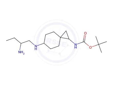 Chemical structure of tert-butyl N-[6-(2-aminobutylamino)spiro[2.5]octan-2-yl]carbamate