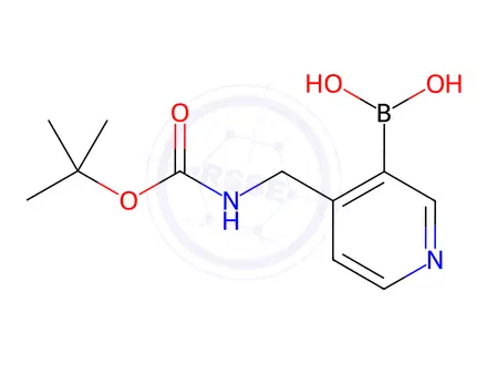 Chemical structure of (4-(((tert-Butoxycarbonyl)amino)methyl)pyridin-3-yl)boronic acid