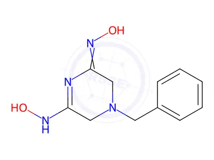 Chemical structure of 1-Phenylmethyl-3,5-piperazinedione dioxime