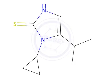 Chemical structure of 1-cyclopropyl-5-(propan-2-yl)-1H-imidazole-2-thiol