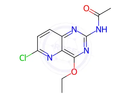 Chemical structure of N-(6-Chloro-4-ethoxypyrido[3,2-d]pyrimidin-2-yl)acetamide