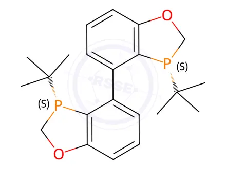 Chemical structure of (3S,3'S)-3,3'-Bis(tert-butyl)-2,2',3,3'-tetrahydro-4,4'-bi-1,3-benzoxaphosphole