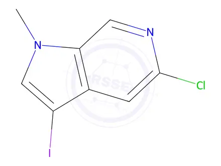 Chemical structure of 5-Chloro-3-iodo-1-methyl-1H-pyrrolo[2,3-c]pyridine