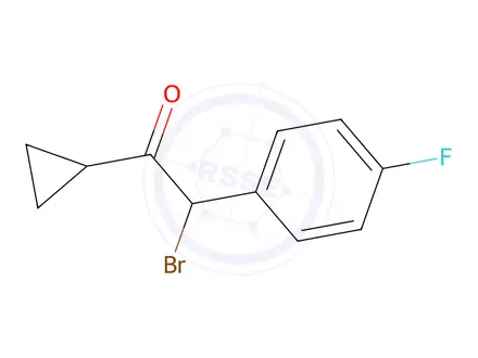 Chemical structure of 2-Bromo-1-cyclopropyl-2-(4-fluorophenyl)ethanone