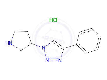 Chemical structure of 4-Phenyl-1-(pyrrolidin-3-yl)-1H-1,2,3-triazole hydrochloride