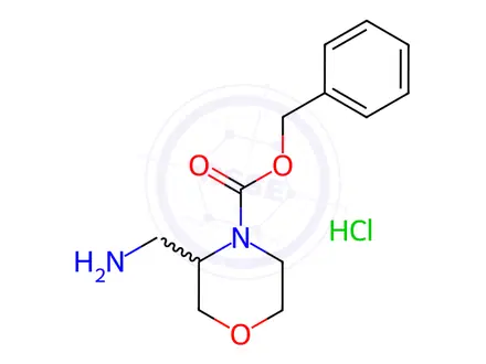 Chemical structure of Benzyl 3-(aminomethyl)morpholine-4-carboxylate hydrochloride