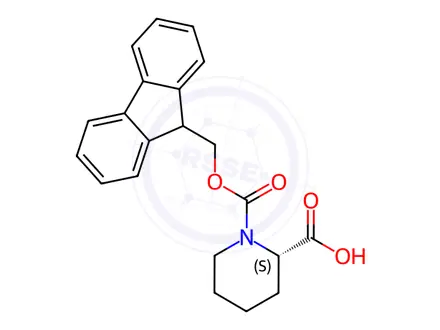 Chemical structure of Fmoc-(S)-(-)-piperidine-2-carboxylic acid