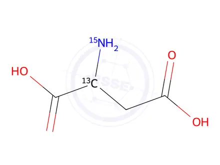 Chemical structure of (2-~13~C,~15~N)Aspartic acid
