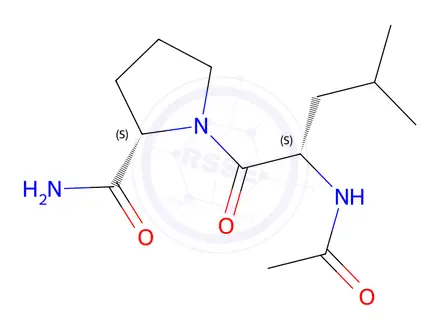 Chemical structure of N-acetylleucylprolinamide