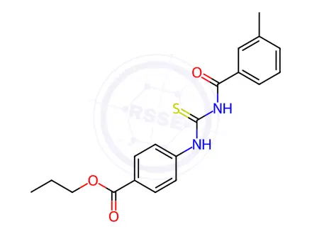 Chemical structure of propyl 4-({[(3-methylbenzoyl)amino]carbonothioyl}amino)benzoate