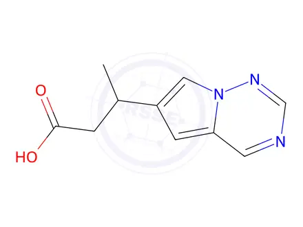 Chemical structure of 3-{pyrrolo[2,1-f][1,2,4]triazin-6-yl}butanoic acid