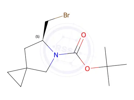 Chemical structure of Tert-butyl (S)-6-(bromomethyl)-5-azaspiro[2.4]Heptane-5-carboxylate