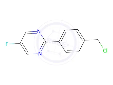 Chemical structure of 2-[4-(Chloromethyl)phenyl]-5-fluoro-pyrimidine