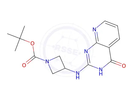 Chemical structure of 1-Azetidinecarboxylic acid, 3-[(3,4-dihydro-4-oxopyrido[2,3-d]pyrimidin-2-yl)amino]-, 1,1-dimethylethyl ester