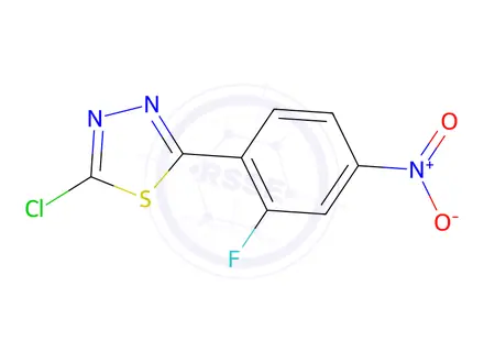 Chemical structure of 2-Chloro-5-(2-fluoro-4-nitrophenyl)-1,3,4-thiadiazole