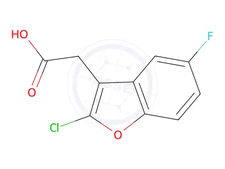 Chemical structure of 2-(2-Chloro-5-fluorobenzofuran-3-yl)acetic acid