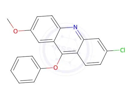 Chemical structure of 6-Chloro-2-methoxy-9-phenoxyacridine