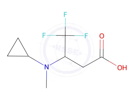 Chemical structure of 3-[cyclopropyl(methyl)amino]-4,4,4-trifluorobutanoic acid