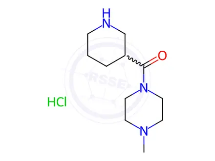 Chemical structure of (4-Methyl-1-piperazinyl)(3-piperidinyl)methanonehydrochloride