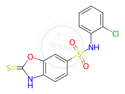 Chemical structure of N-(2-Chlorophenyl)-2-sulfanyl-1,3-benzoxazole-6-sulfonamide