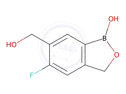 Chemical structure of 5-fluoro-6-(hydroxymethyl)-1,3-dihydro-2,1-benzoxaborol-1-ol