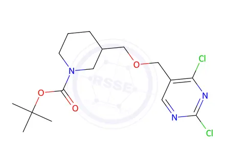 Chemical structure of Tert-butyl 3-(((2,4-dichloropyrimidin-5-yl)methoxy)methyl)piperidine-1-carboxylate