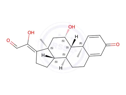 Chemical structure of (11-Beta)-11,20-dihydroxy-3-oxo-pregna-1,4,17(20)-trien-21-al