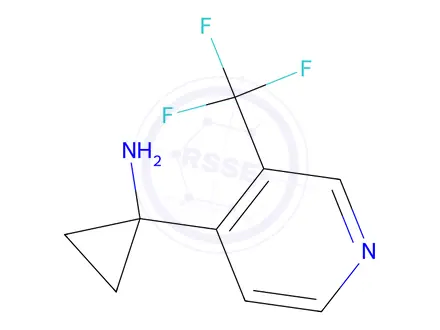 Chemical structure of 1-(3-(Trifluoromethyl)pyridin-4-yl)cyclopropan-1-amine