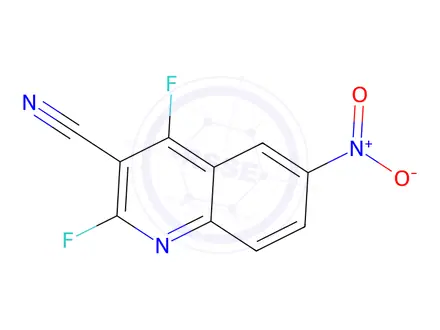 Chemical structure of 2,4-Difluoro-6-nitroquinoline-3-carbonitrile