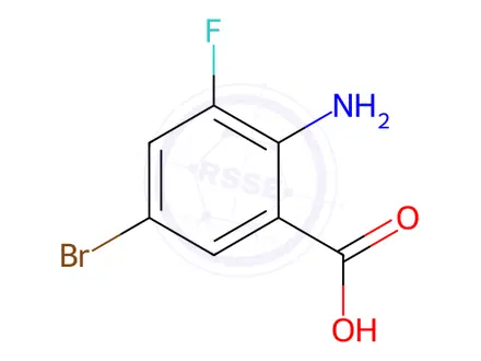 Chemical structure of 2-amino-5-bromo-3-fluorobenzoic acid