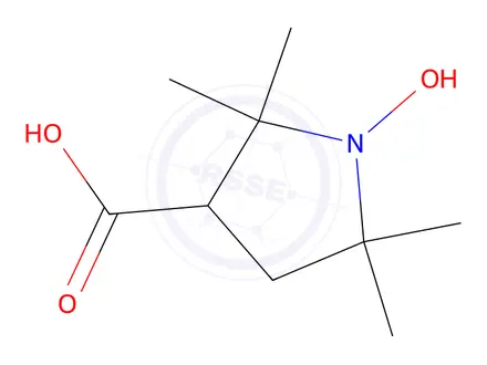 Chemical structure of 1-hydroxy-2,2,5,5-tetramethylpyrrolidine-3-carboxylic acid