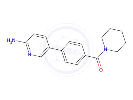 Chemical structure of 2-Amino-5-[4-(piperidinocarbonyl)phenyl]pyridine