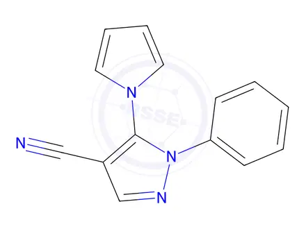 Chemical structure of 1-Phenyl-5-(1H-pyrrol-1-yl)-1H-pyrazole-4-carbonitrile