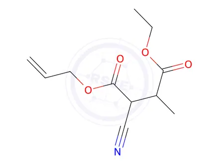 Chemical structure of Butanedioic acid, 2-cyano-3-methyl-, 4-ethyl 1-(2-propenyl) ester (9CI)