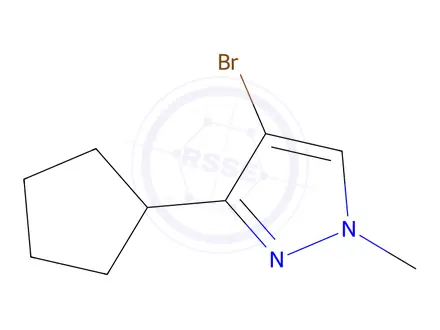 Chemical structure of 4-Bromo-3-cyclopentyl-1-methyl-1H-pyrazole