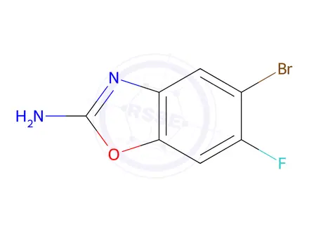 Chemical structure of 5-BROMO-6-FLUORO-1,3-BENZOXAZOL-2-AMINE