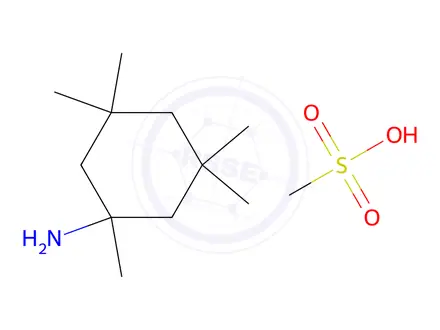 Chemical structure of 1,3,3,5,5-Pentamethylcyclohexan-1-amine methanesulfonate
