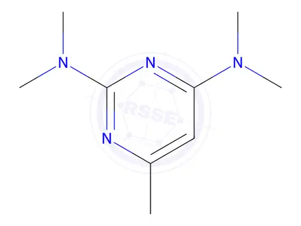 Chemical structure of N2,N2,N4,N4,6-pentamethylpyrimidine-2,4-diamine