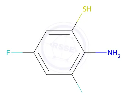 Chemical structure of 2-amino-3,5-difluorobenzene-1-thiol