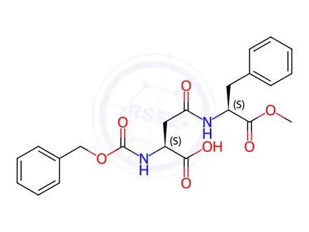 Chemical structure of 1-methyl 3-phenyl-N-[N-[(phenylmethoxy)carbonyl]-L-beta-aspartyl]-L-alaninate