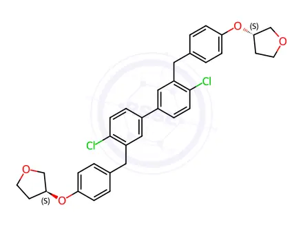 Chemical structure of Desglucosylempagliflozin 4,4'-DImer