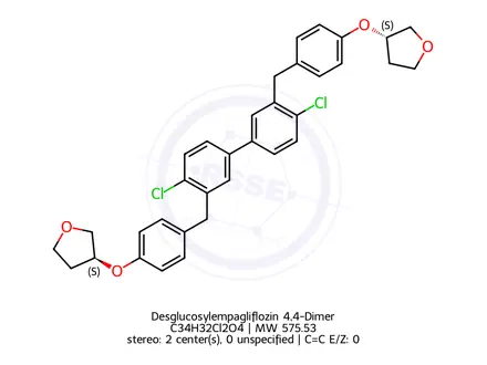 Chemical structure of Desglucosylempagliflozin 4,4'-DImer