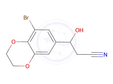 Chemical structure of 3-(8-Bromo-2,3-dihydrobenzo[b][1,4]dioxin-6-yl)-3-hydroxypropanenitrile