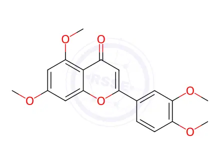 Chemical structure of 3',4',5,7-Tetramethoxyflavone