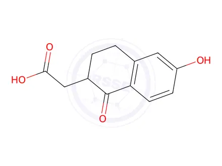 Chemical structure of 2-(6-Hydroxy-1-oxo-1,2,3,4-tetrahydronaphthalen-2-yl)acetic acid