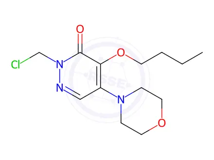 Chemical structure of 4-Butoxy-2-(chloromethyl)-5-morpholinopyridazin-3(2H)-one